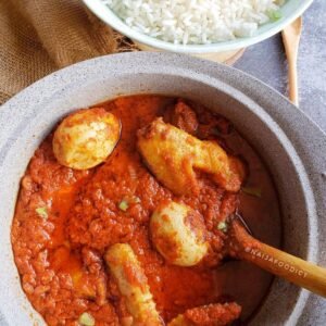 White Rice chicken stew bowl