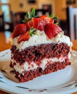 Red Velvet Cake (w/ Strawberry Buttercream Frosting, 80 oz)