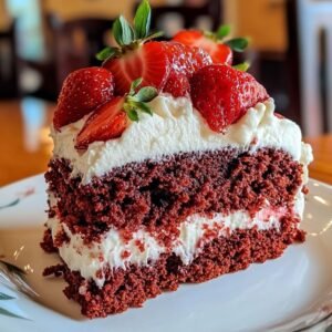 Red Velvet Cake (w/ Strawberry Buttercream Frosting, 80 oz)