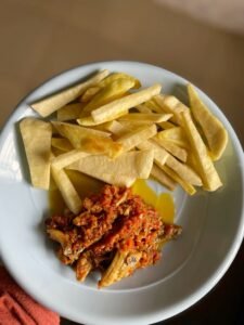 Fried Yam with Shito