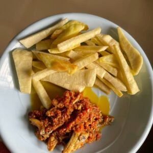 Fried Yam with Shito