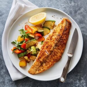 Tilapia Escovit w/ Colorful Vegetables (Big Foil Pan)