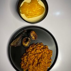 Honey Beans Served with Oat Meal, Custard or Corn Meal (Ogi)